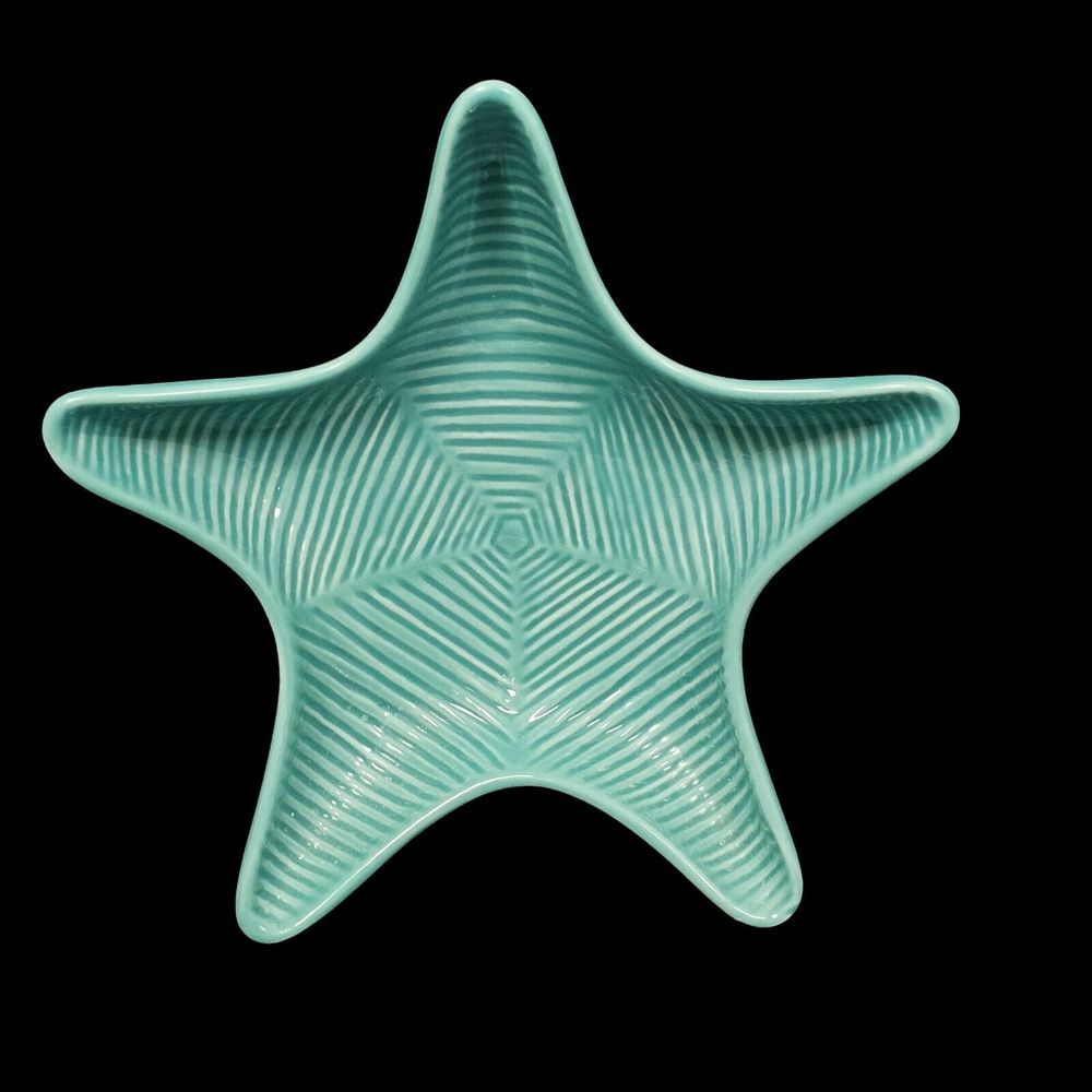 Andrea by Sadek Turquoise Starfish Trinket Dish Ceramic Tray Wall Art Nautical